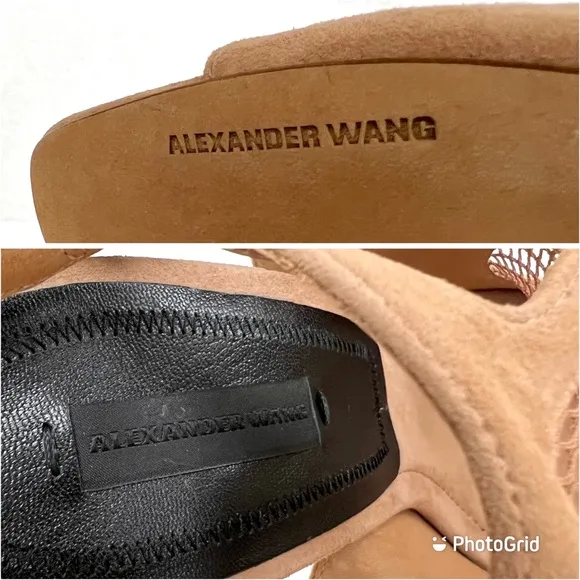 ALEXANDER WANG Piper Suede Fishnet Sandal Shoes  EU 38.5 / US 8.5  New in Box