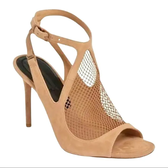 ALEXANDER WANG Piper Suede Fishnet Sandal Shoes  EU 38.5 / US 8.5  New in Box