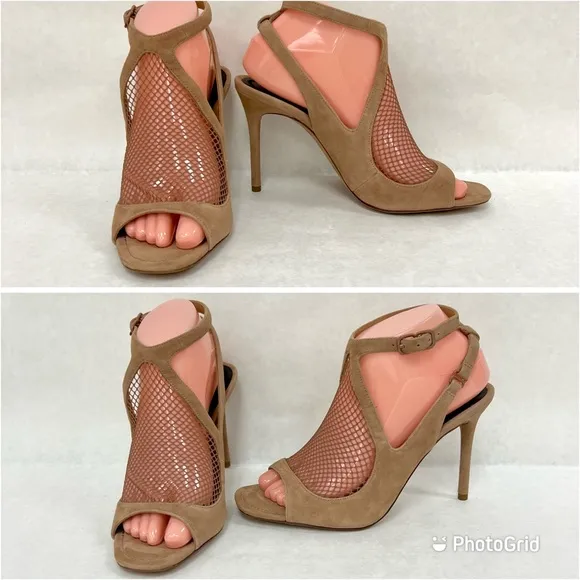 ALEXANDER WANG Piper Suede Fishnet Sandal Shoes  EU 38.5 / US 8.5  New in Box