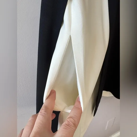 Alexander Wang Women’s Black and White Layered Crepe Dress Size 2‎