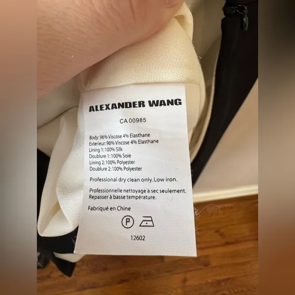 Alexander Wang Women’s Black and White Layered Crepe Dress Size 2‎