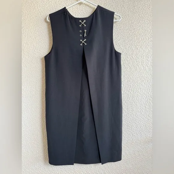 Alexander Wang Women’s Lace Up Black Folded Sheath Dress Size 10