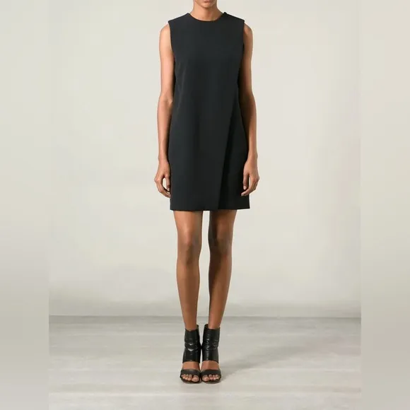 Alexander Wang Women’s Lace Up Black Folded Sheath Dress Size 10