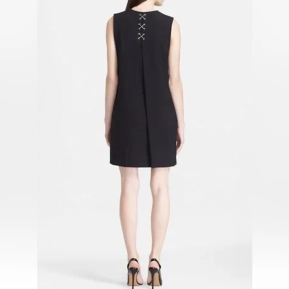 Alexander Wang Women’s Lace Up Black Folded Sheath Dress Size 10