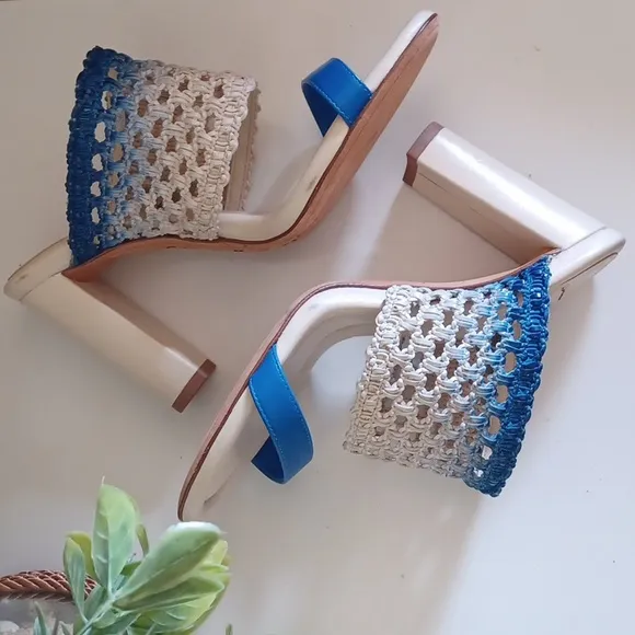 Alexandre Birman Trisha Woven Block Heel Sandals ** SZ 8 US