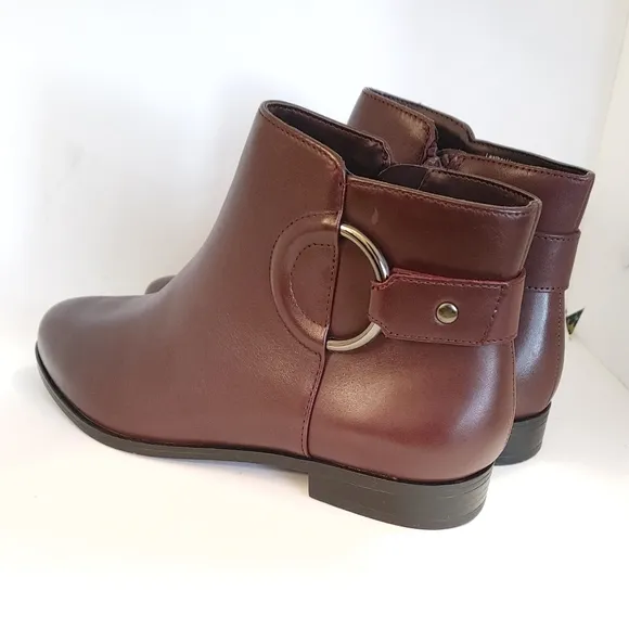 Alfani Avvia Leather Closed Toe Ankle Fashion Boots 8.5 Dark Brown
