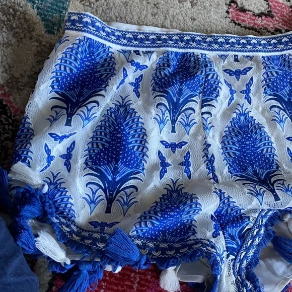 Alice McCall / Le freak blue patterned tassel shorts 6