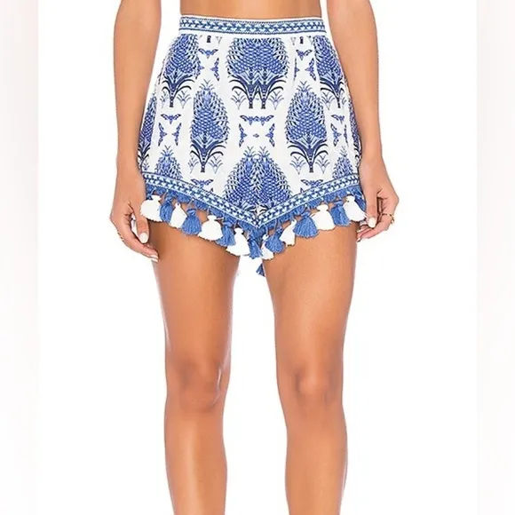 Alice McCall / Le freak blue patterned tassel shorts 6