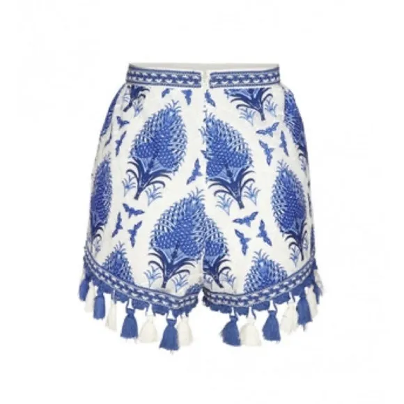 Alice McCall / Le freak blue patterned tassel shorts 6