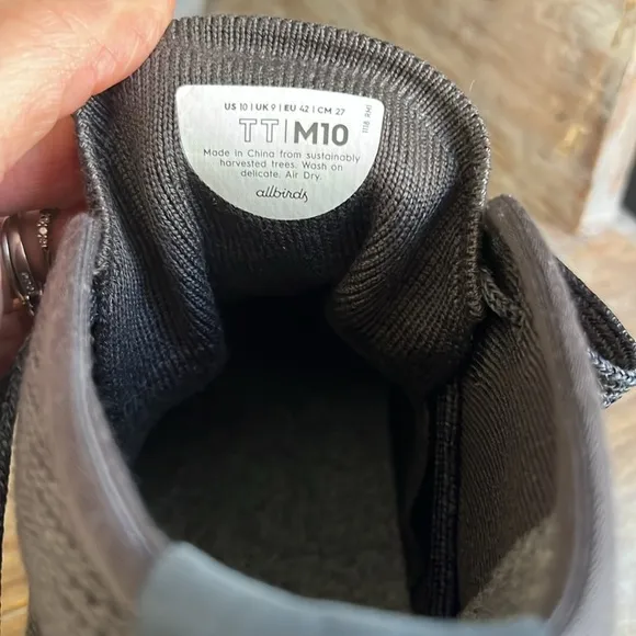 🖤Allbirds TT Tree Topper High Top Sneakers shoes dark grey size 10