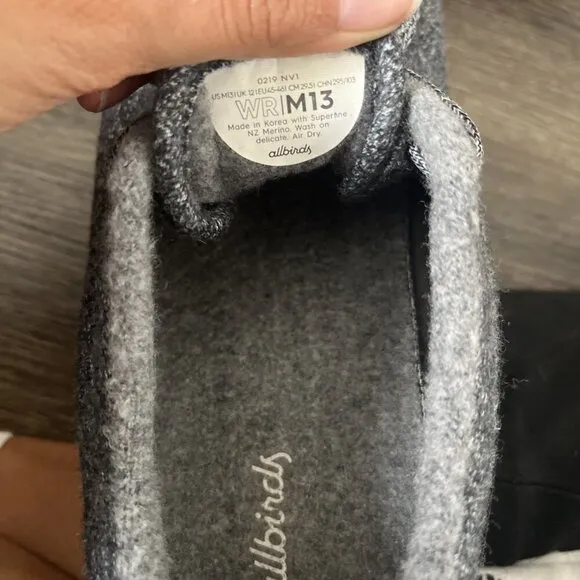 Allbirds Wool Runner Mens Size 13 Shoes Dark Gray Walking Running Sneakers