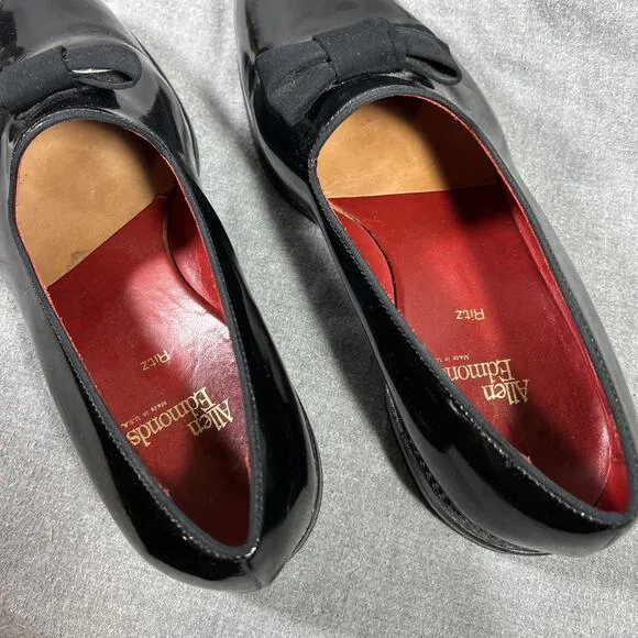 Allen Edmonds Men's Ritz Black Patent Leather Tuxedo Loafers Bow Slip On 8.5 3E