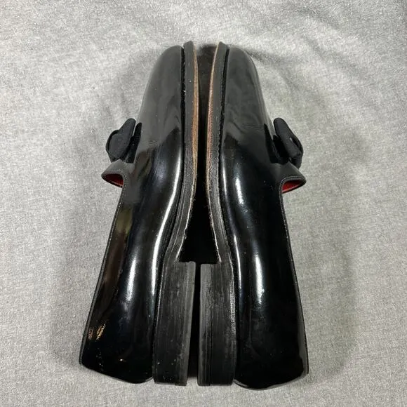 Allen Edmonds Men's Ritz Black Patent Leather Tuxedo Loafers Bow Slip On 8.5 3E
