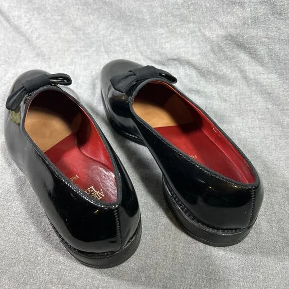 Allen Edmonds Men's Ritz Black Patent Leather Tuxedo Loafers Bow Slip On 8.5 3E