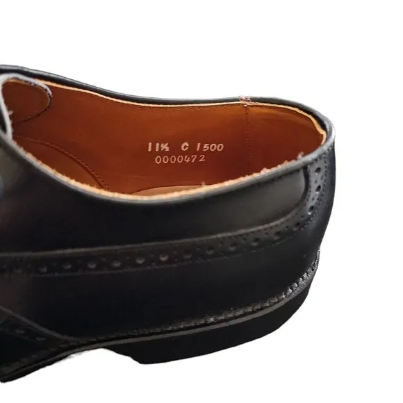 Allen Edmonds Players Dress Shoes Black Leather Wingtip Oxford Size 11.5 C