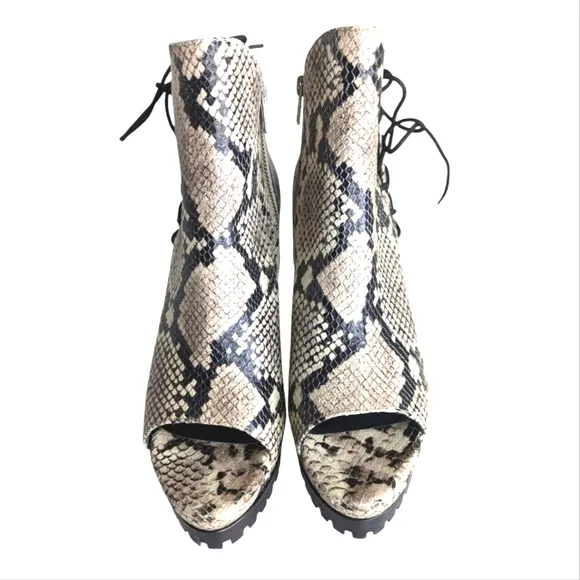Allsaints 10cm Reptile Effect Leather MICHELA Ankle Bootie.. Size EU 39...US 8