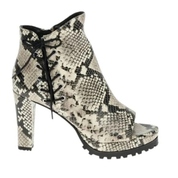 Allsaints 10cm Reptile Effect Leather MICHELA Ankle Bootie.. Size EU 39...US 8