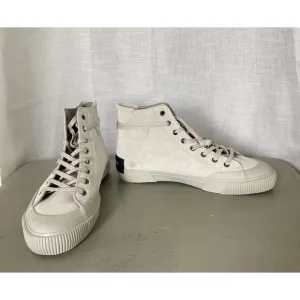 Allsaints Dumont Suede monochrome chalk white Sz EU 43 US 10 Hi Top Sneaker NWOB