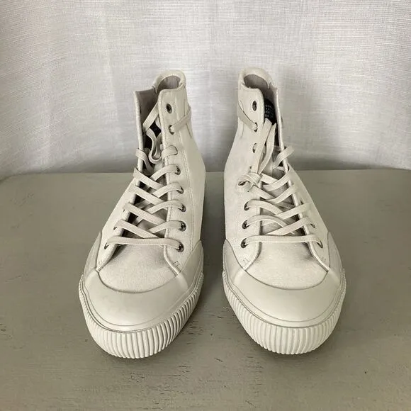 Allsaints Dumont Suede monochrome chalk white Sz EU 43 US 10 Hi Top Sneaker NWOB