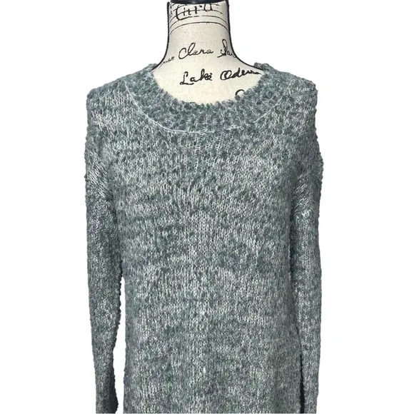 ALTAR’D State Boho Sweater Dress with Lace Hem Green and Cream Size M/L NWT