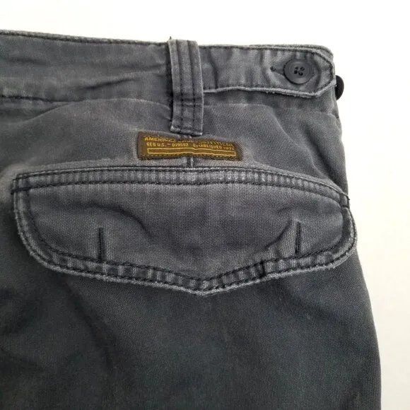 American Eagle Vintage Pants Mens Size 34 Slate Gray Cotton Streetwear Utility