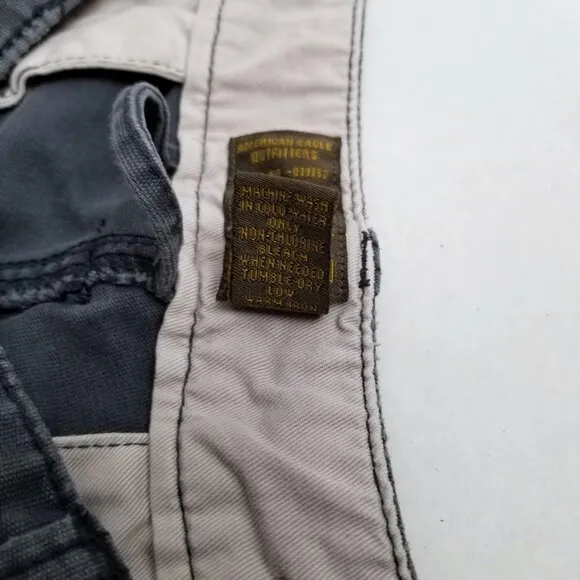 American Eagle Vintage Pants Mens Size 34 Slate Gray Cotton Streetwear Utility