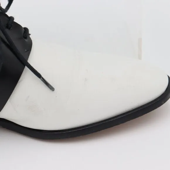 &amp; Other Stories Womens Sz 6.5‎ US White Black Leather Classic Heeled Derby Shoes