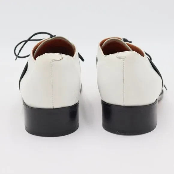&amp; Other Stories Womens Sz 6.5‎ US White Black Leather Classic Heeled Derby Shoes