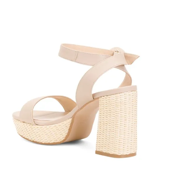 ANA PALMA Made in Spain Leather Woven Heel Sandals Ankle Strap Women EU Size 42