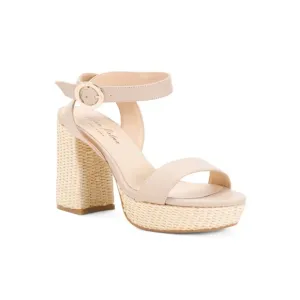 ANA PALMA Made in Spain Leather Woven Heel Sandals Ankle Strap Women EU Size 42