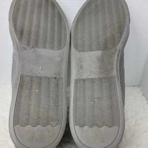 Angelo Burlinetto Men's High Top Sneaker Size 15 Perforated Gray Leather Shoes
