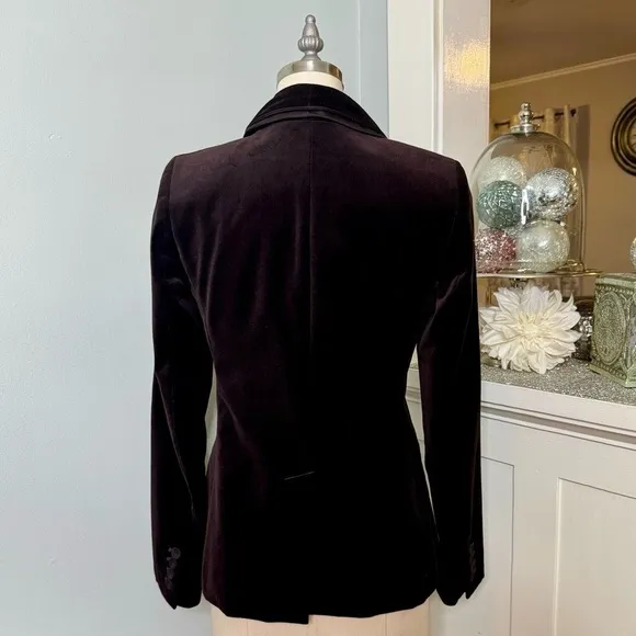 Ann Taylor LOFT Velvet Blazer Jacket One Button Size 0