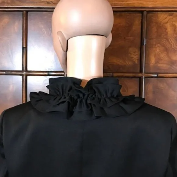 Anne Klein Le Louvre Obsidian Ruffle Lapel Jacket