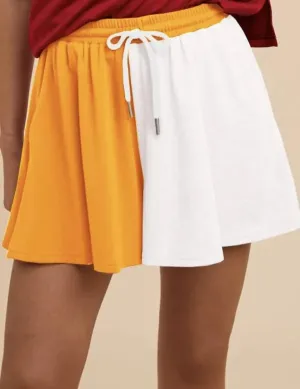 Annie Wear Color Block French Terry Flare Shorts