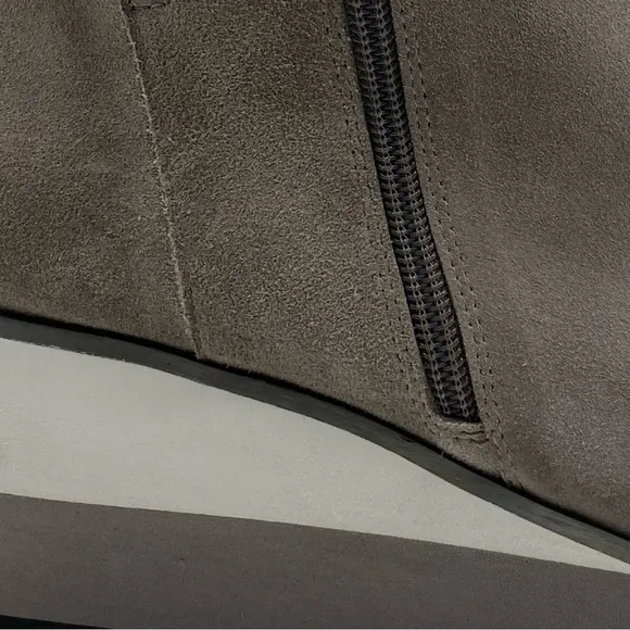 Antelope Womens Shoes Fran Wedge Boots 7 Gray Taupe Suede Leather Platform New