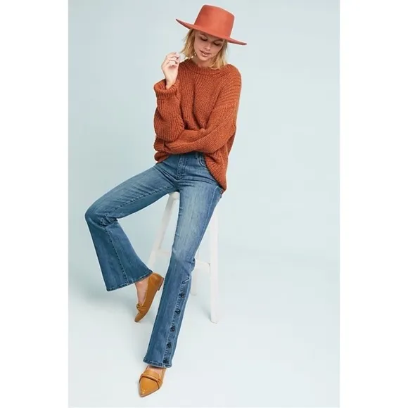 ANTHRO PILCRO High-Rise Bootcut Jeans with Button Details - Sz 24