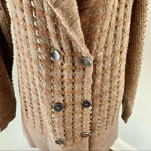 ANTHROPOLOGIE - Lambswool Double Breasted Cardigan