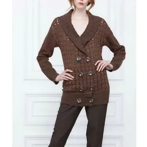 ANTHROPOLOGIE - Lambswool Double Breasted Cardigan