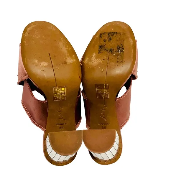 Anthropologie Lola Cruz Sandals Star Embellished Slip On Mirror Heel Shoes