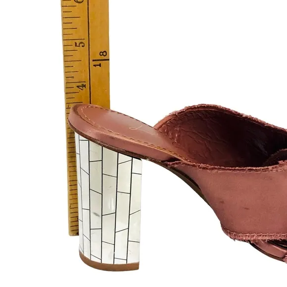 Anthropologie Lola Cruz Sandals Star Embellished Slip On Mirror Heel Shoes