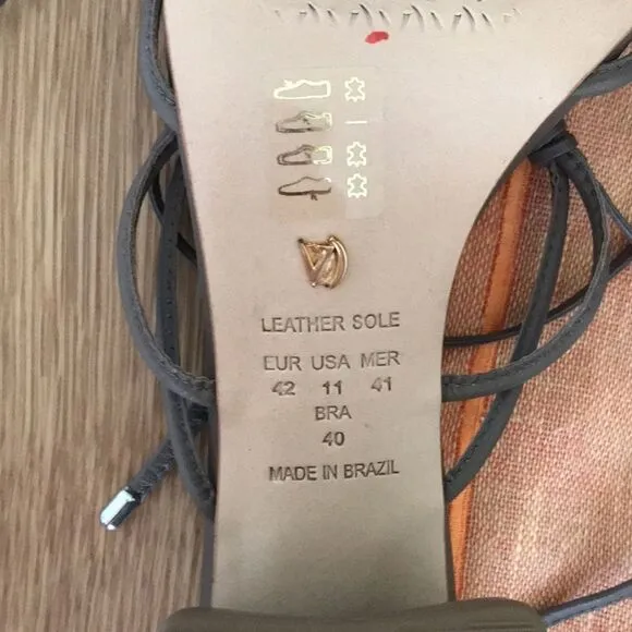 Anthropologie x Vicenza Love Struck Square Toe Wrap Heels Sandals size 11