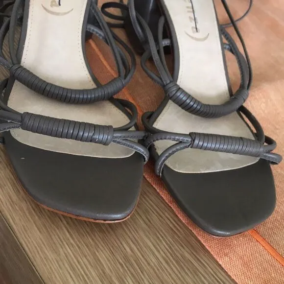 Anthropologie x Vicenza Love Struck Square Toe Wrap Heels Sandals size 11