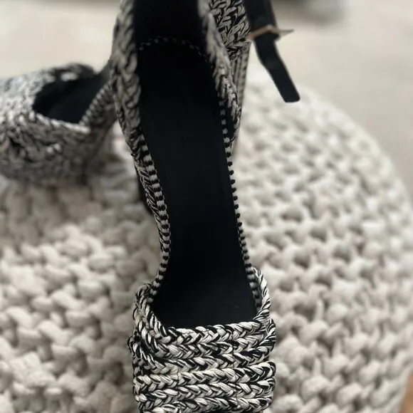 Antolina Dita Woven Platform Sandals Black / White 41 EU  New with Box