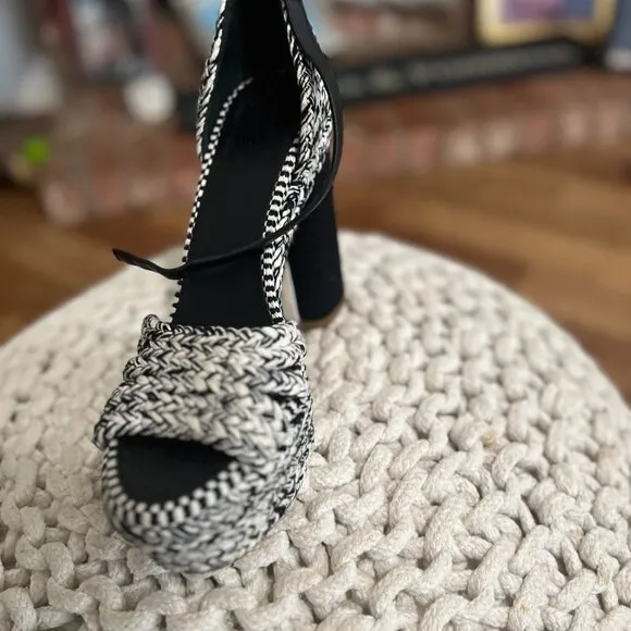 Antolina Dita Woven Platform Sandals Black / White 41 EU  New with Box