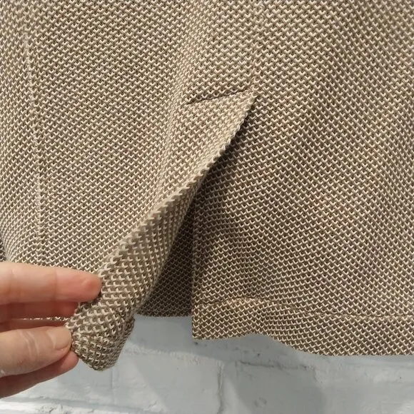 Antonio Laverda Blazer Mens 38S Beige Tan Knit Short Slim Stretch 160 cm 6D drop