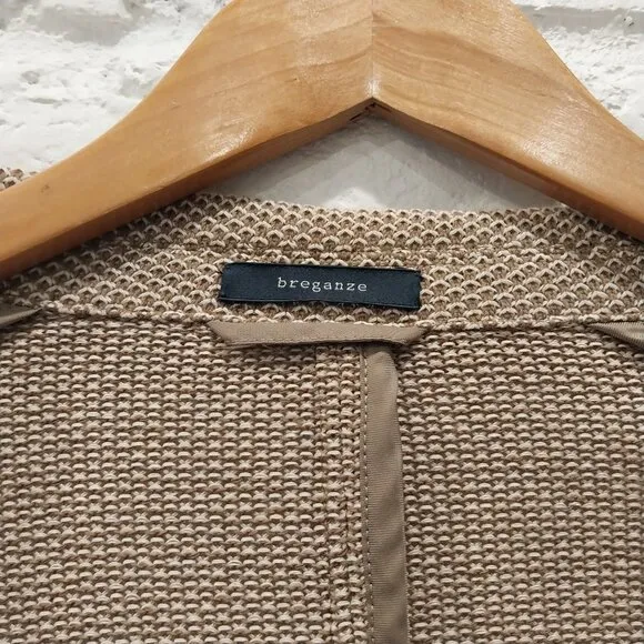 Antonio Laverda Blazer Mens 38S Beige Tan Knit Short Slim Stretch 160 cm 6D drop