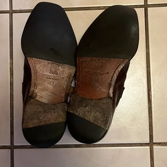 Antonio Maurizi Monk Strap Narrow Square Toe EU 42, US 8.5  Brown Leather  Italy