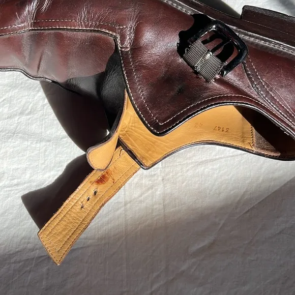 Antonio Maurizi Monk Strap Narrow Square Toe EU 42, US 8.5  Brown Leather  Italy