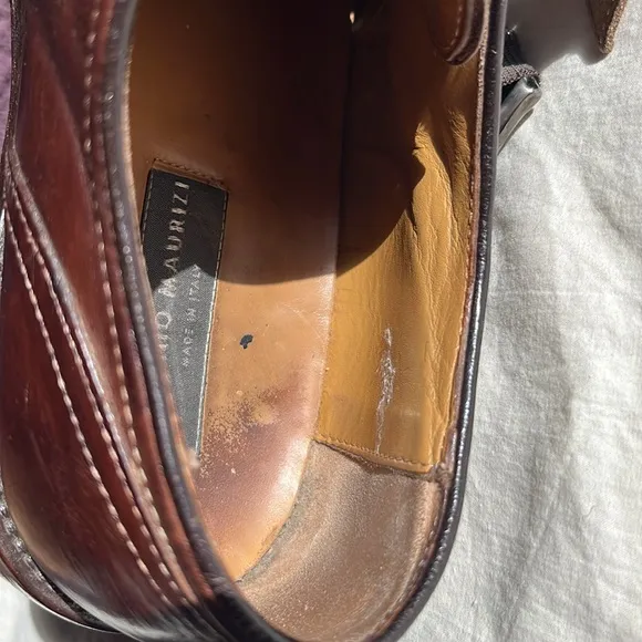 Antonio Maurizi Monk Strap Narrow Square Toe EU 42, US 8.5  Brown Leather  Italy