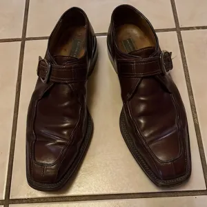 Antonio Maurizi Monk Strap Narrow Square Toe EU 42, US 8.5  Brown Leather  Italy